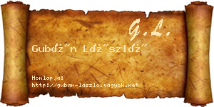 Gubán László névjegykártya